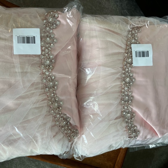 Elegant Blush Girls Dresses with Embellished Waist - Picture 4 of 4